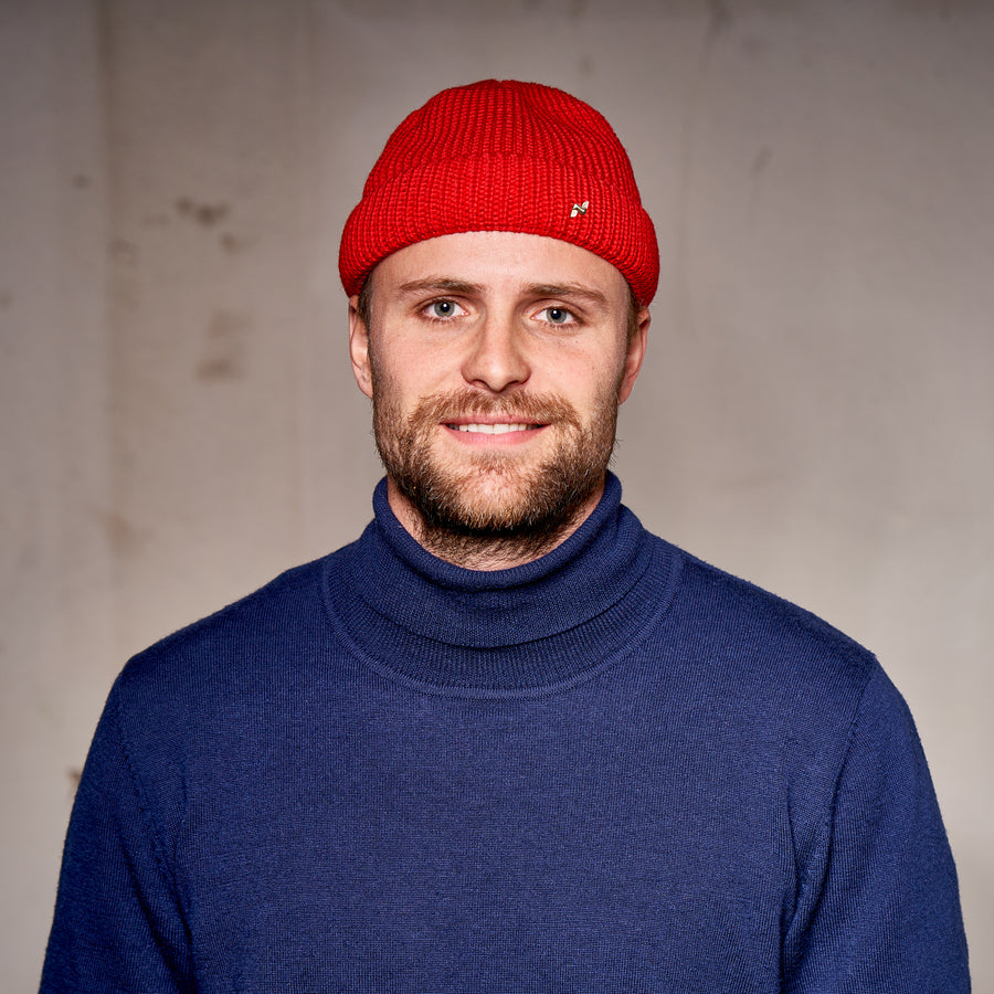 Kurze Cousteau-Mütze in rot