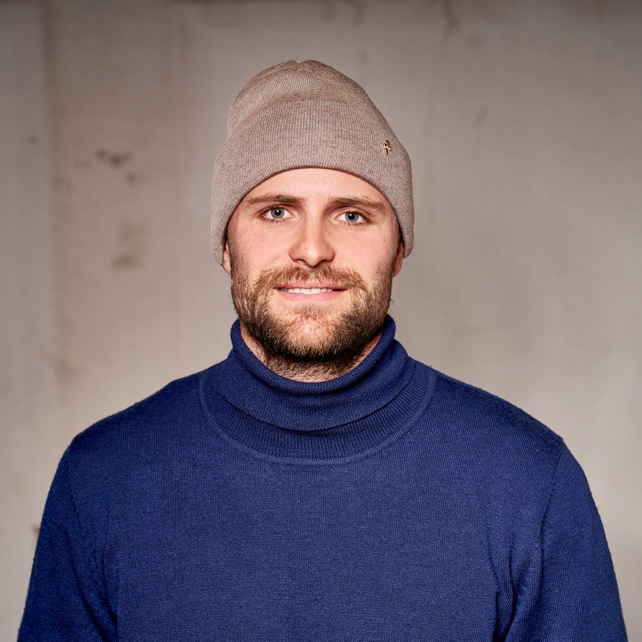 Merino Beanie in sandbeige