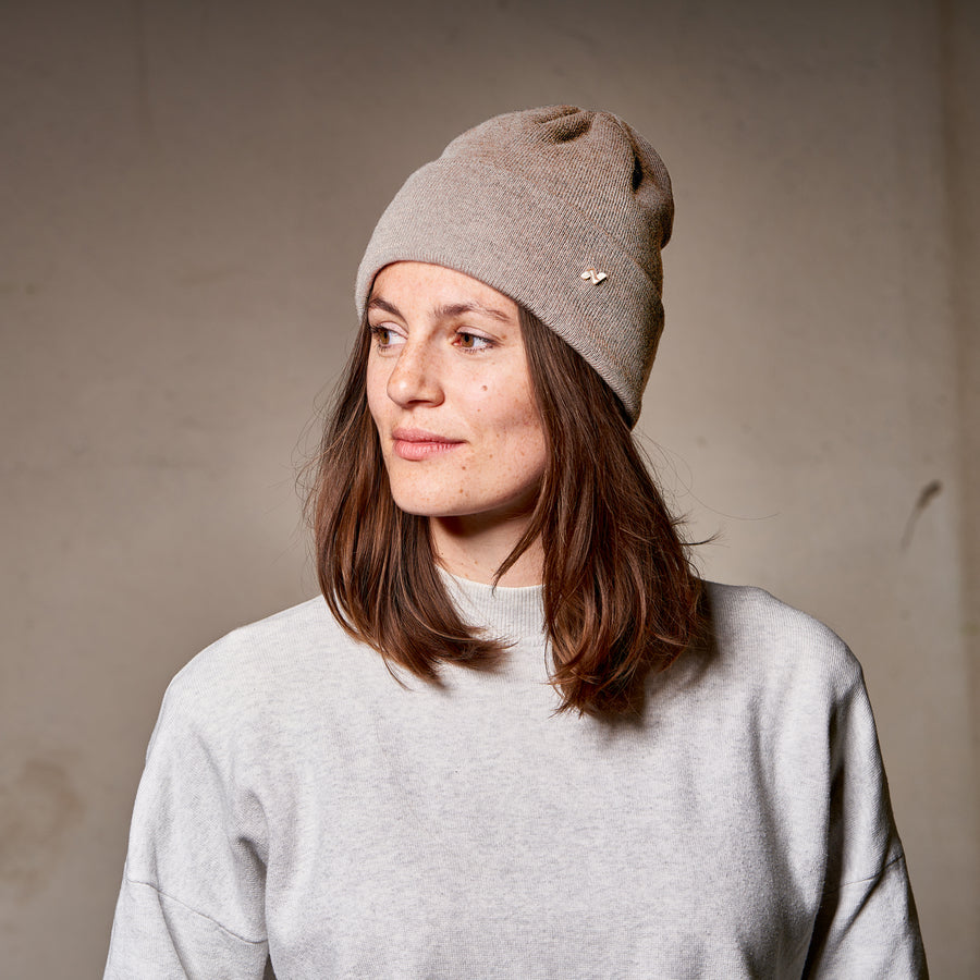 Merino Beanie in sandbeige