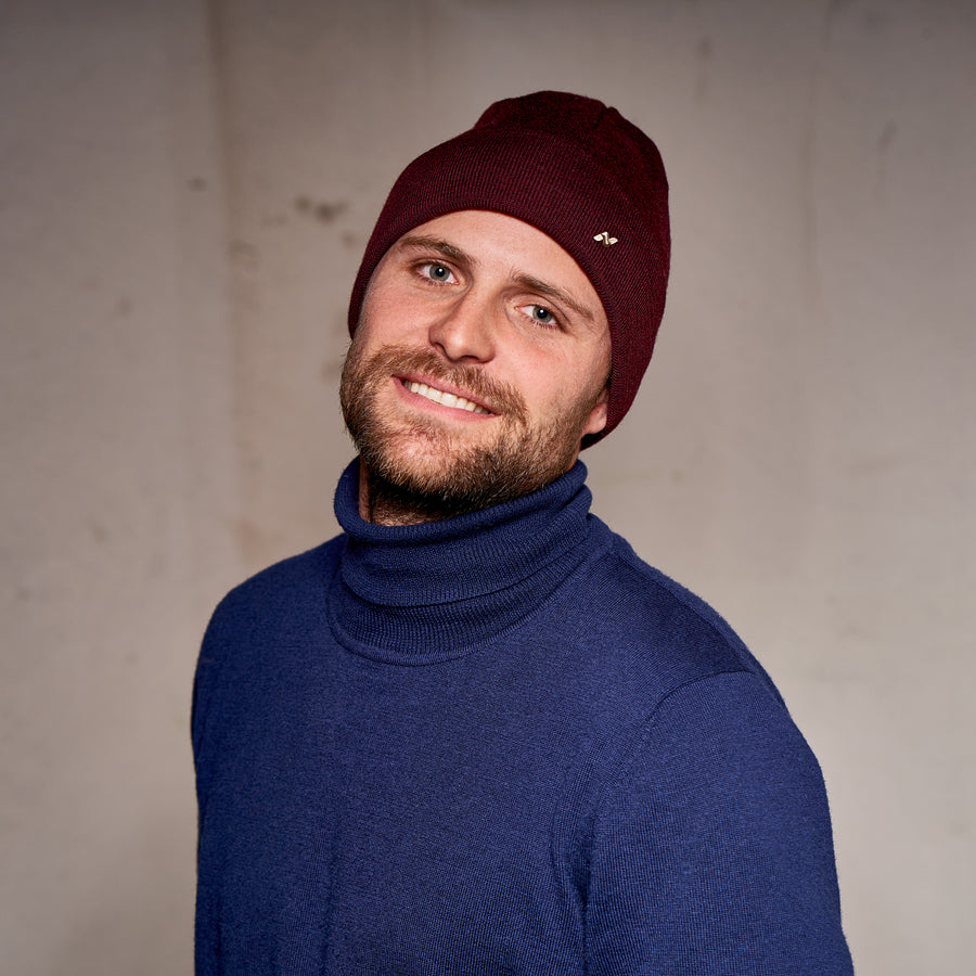 Merino Beanie in bordeaux