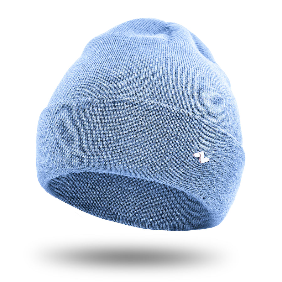 Merino Beanie in hellblau
