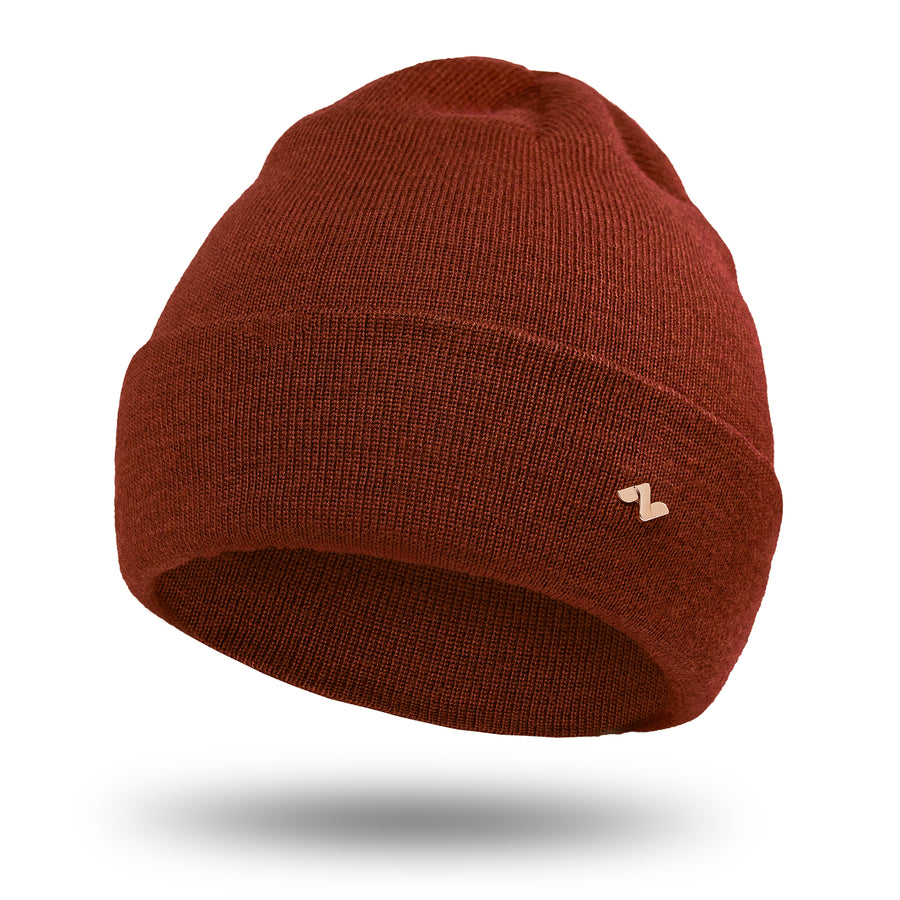 Merino Beanie in rostrot