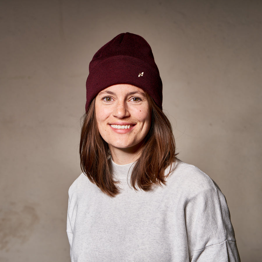 Merino Beanie in bordeaux