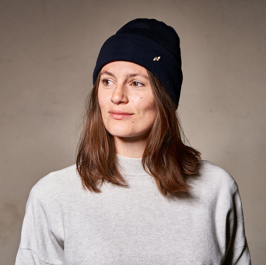 Merino Beanie in navy