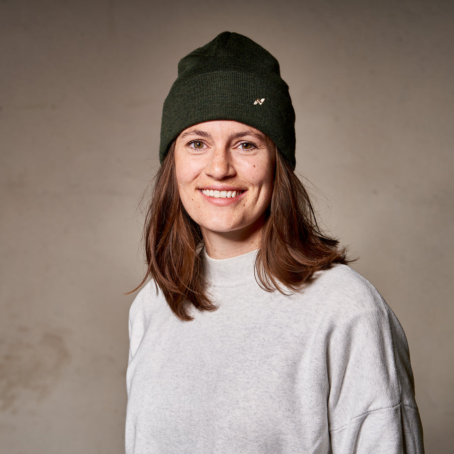 Merino Beanie in olivgrün