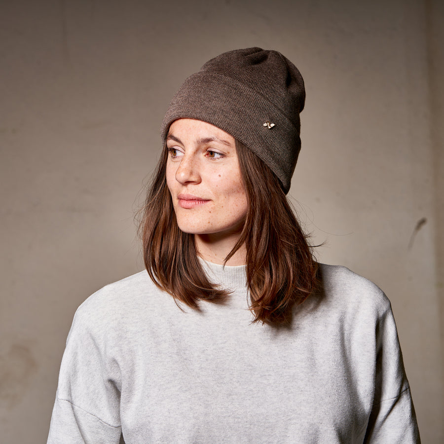 Merino Beanie in taupe