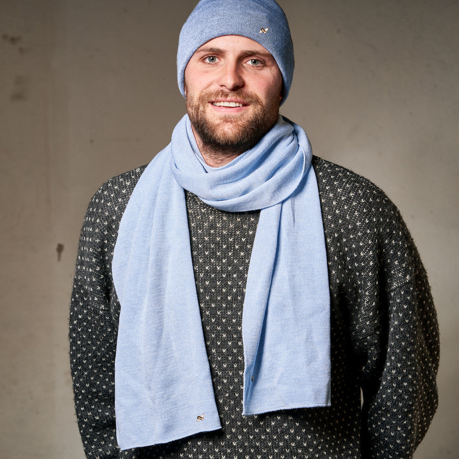 Merino Schal in hellblau