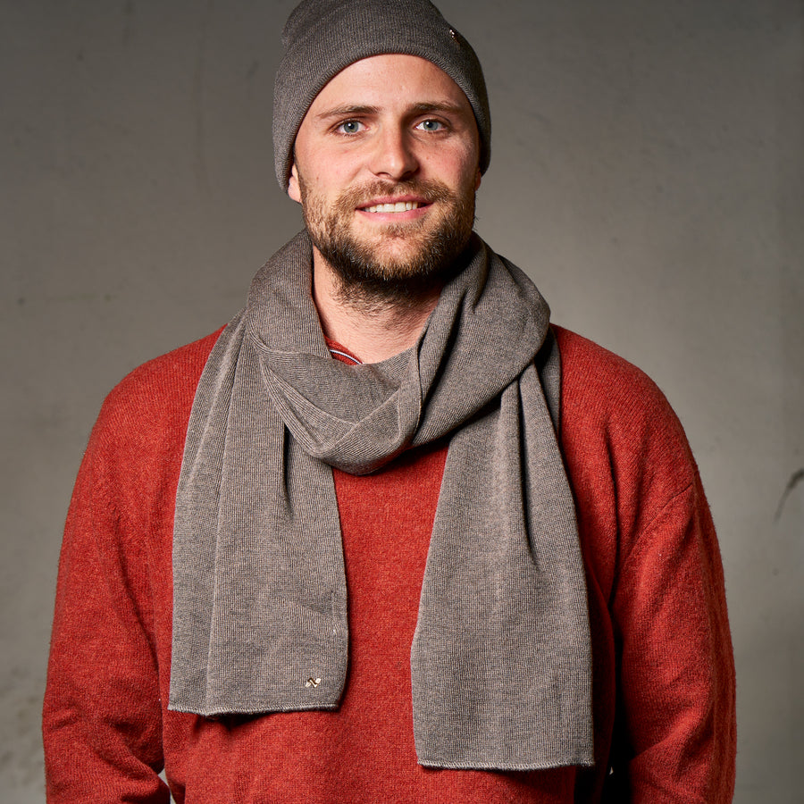 Merino Schal in taupe