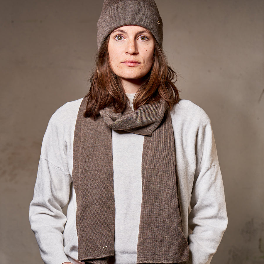 Merino Schal in taupe