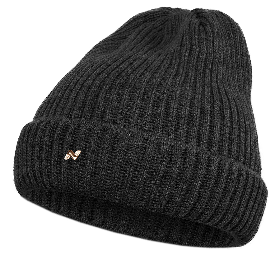 Merino Strickmütze in anthrazit