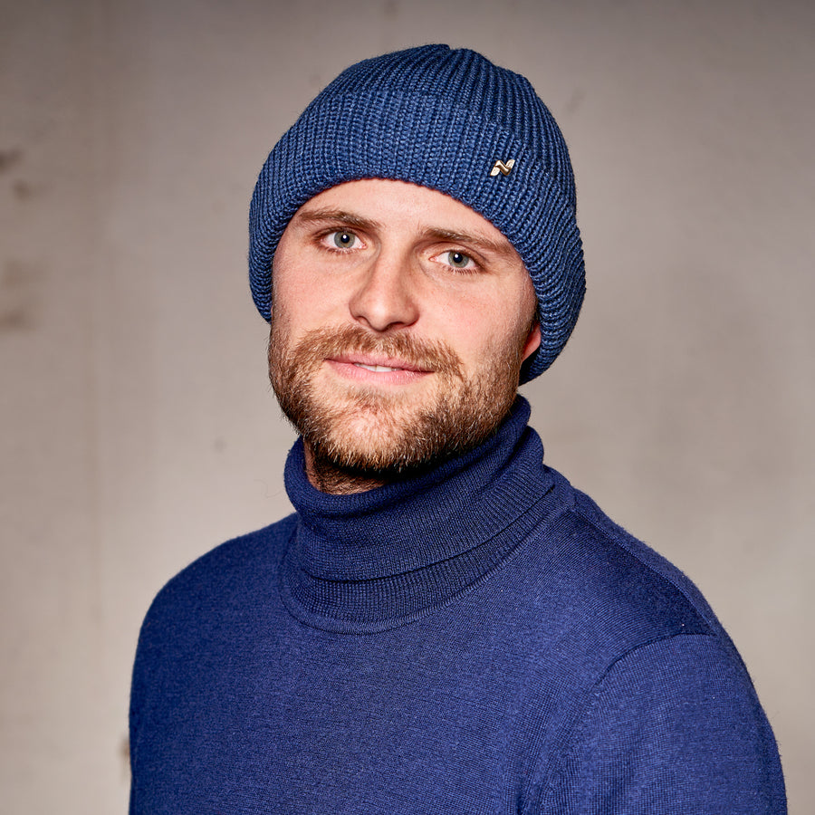 Troyer Mütze in jeansblau